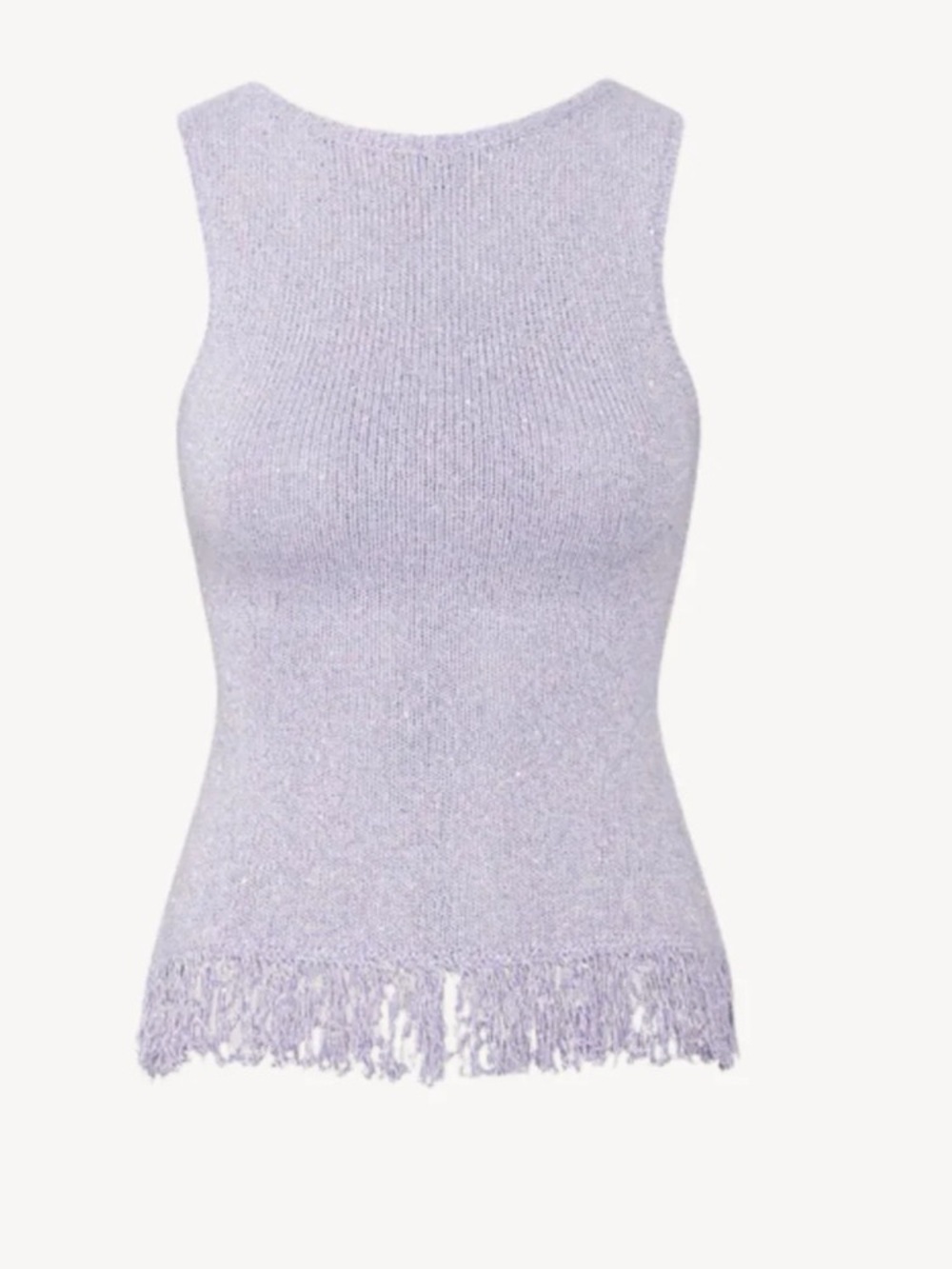 Asta Resort Dana Fringe Top - Lavender Sequin size M